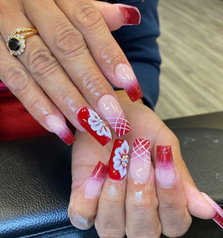 25 classy red and white nails