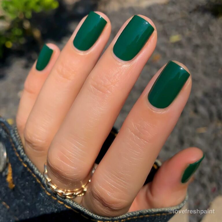 25 pretty dark green nails for fall