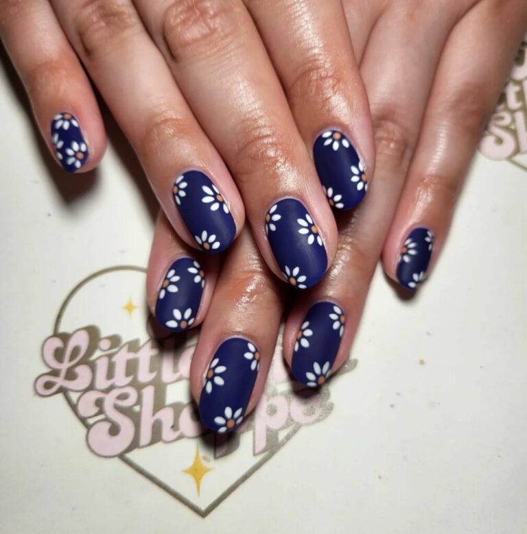 25 cute navy blue nails for fall